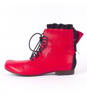 Poil de carotte - cuir nappa rouge