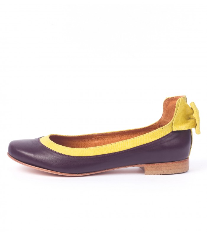 Ballerine Aubergine Jaune