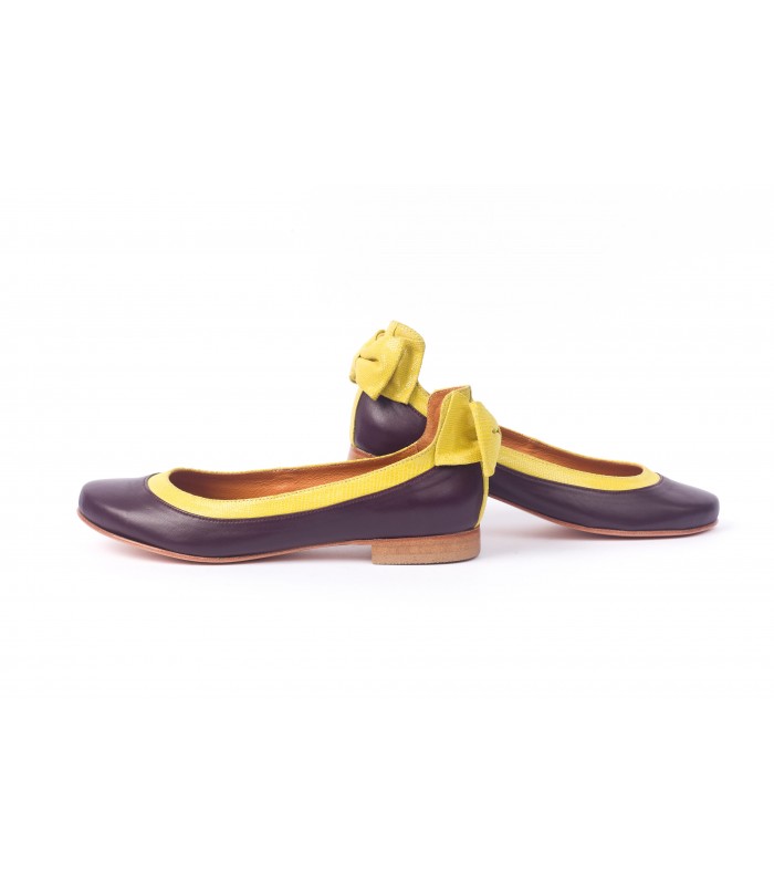 Ballerine Aubergine Jaune