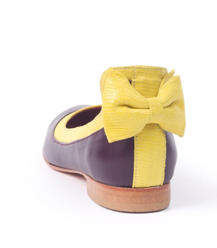 Ballerine Aubergine Jaune