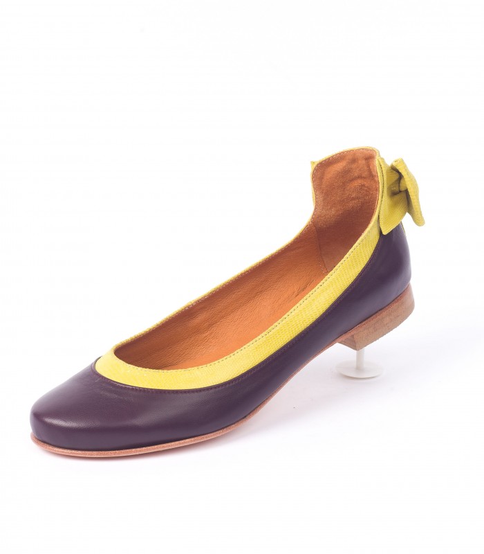 Ballerine Aubergine Jaune