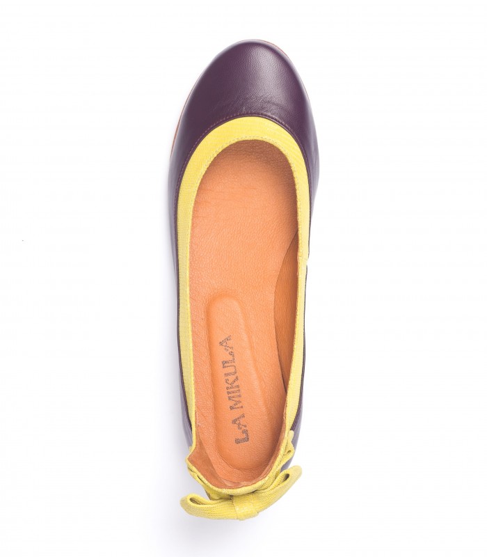 Ballerine Aubergine Jaune